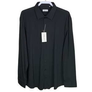 Collars & Co Apex Performance Dress Shirt Mens 2XL Black Button Down Career NWT